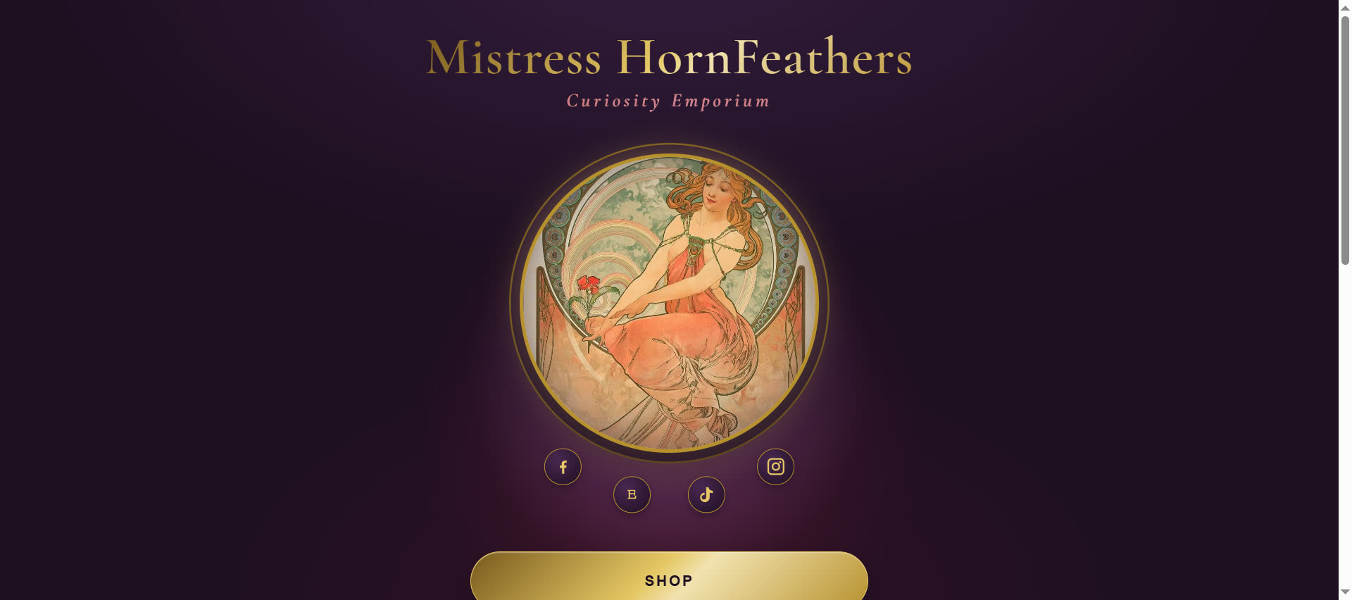 Mistress Hornfeathers - art-directed boutique storefront design