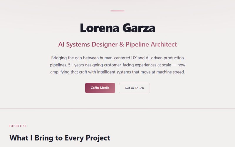lorenagarza.com: Lorena Garza, AI Systems Designer and Pipeline Architect